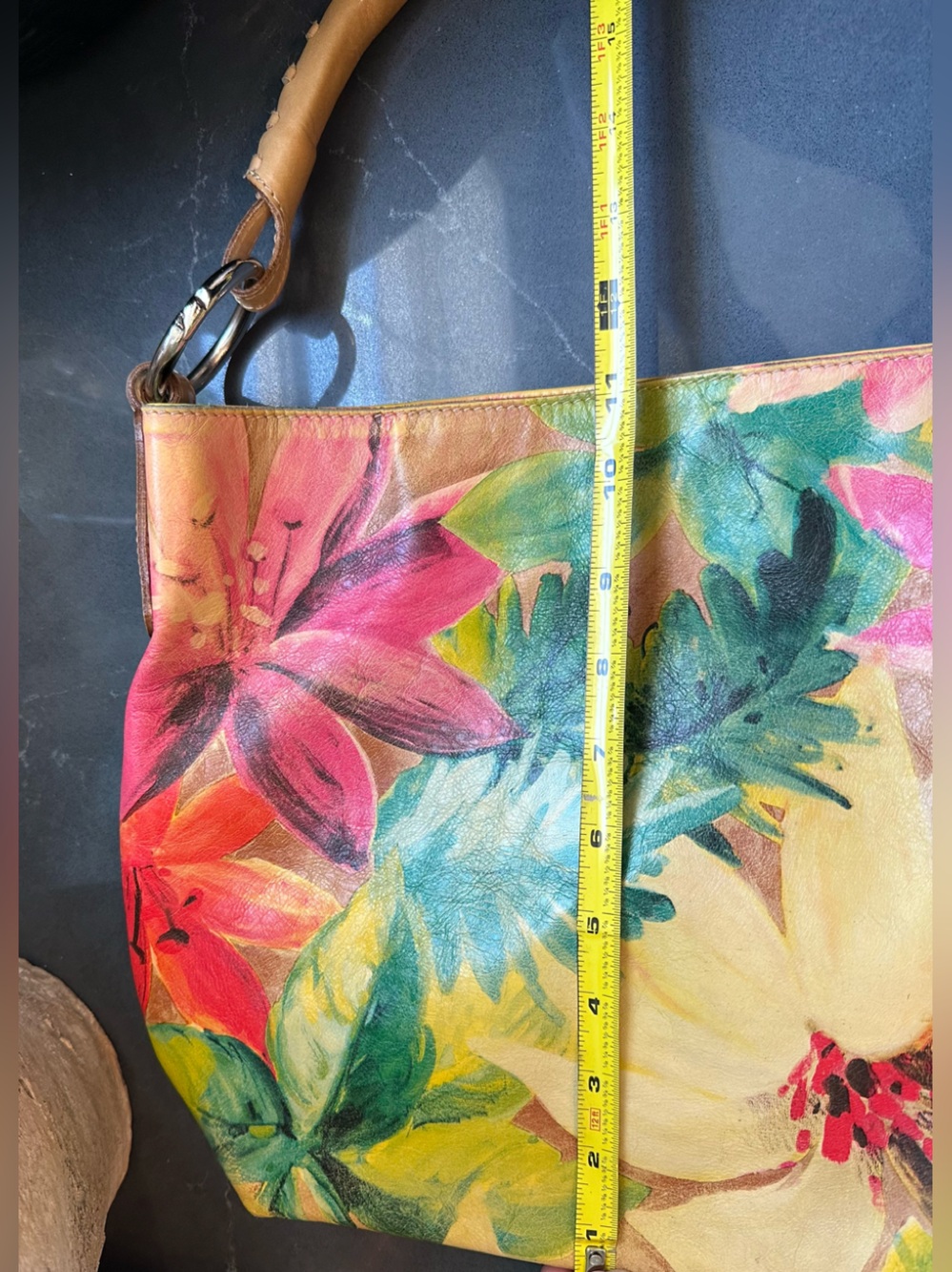 Maurizio Taiuti Floral Pink and Green Shoulder Bag - Picture 11 of 13